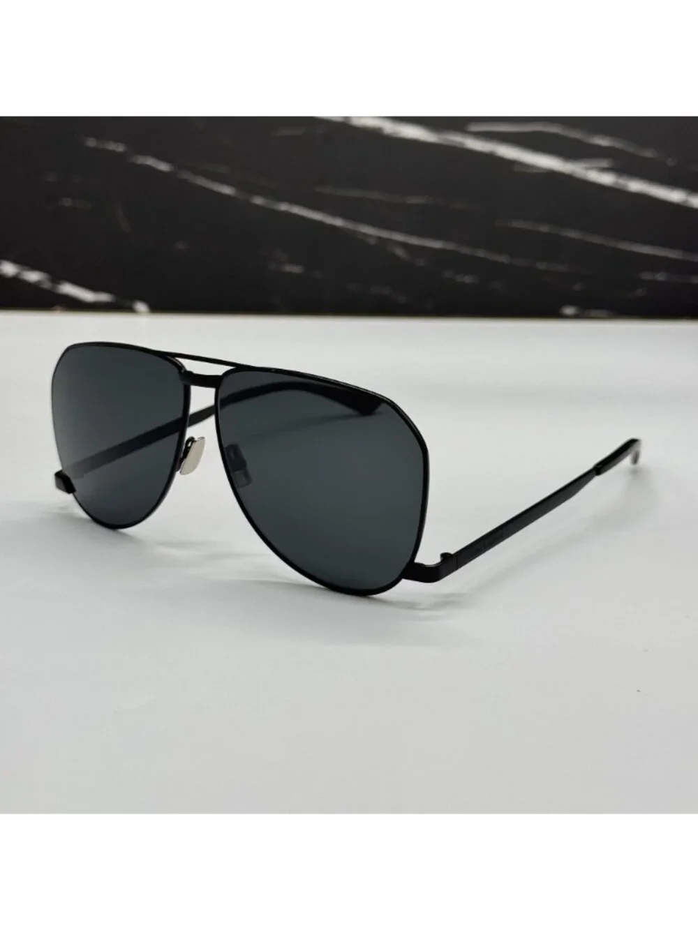 NWT Saint Laurent SL690 DUST 001 Black Unisex Aviator Sunglasses